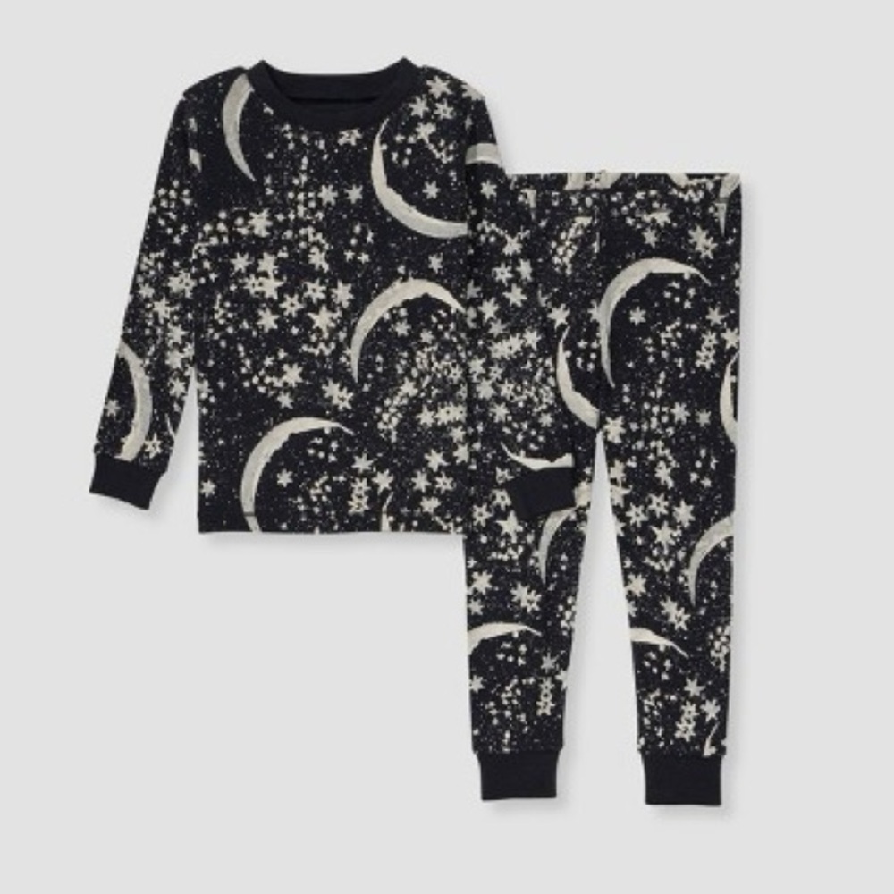 Burt's Bees Black and White Celestial Pajama Set